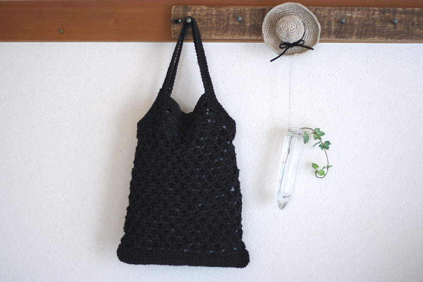 かぎ針編み 縦長トートバッグ