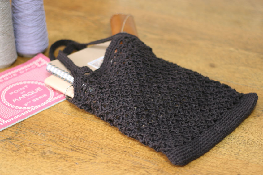 かぎ針編み ペタンコ型トートバッグ