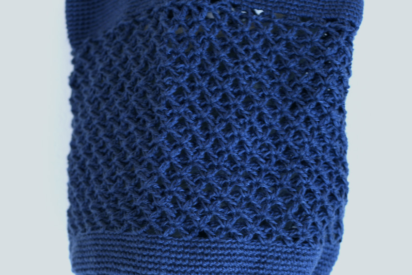 かぎ針編み バッグの編み地拡大