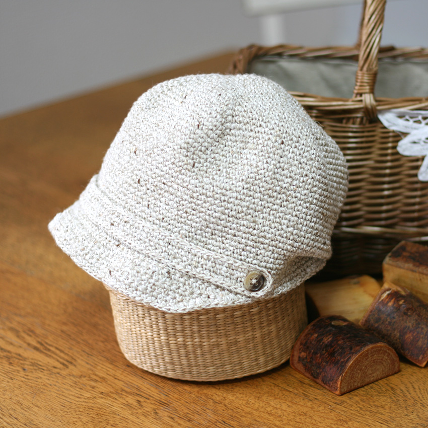 かぎ針編み 布製デザインキャスケット