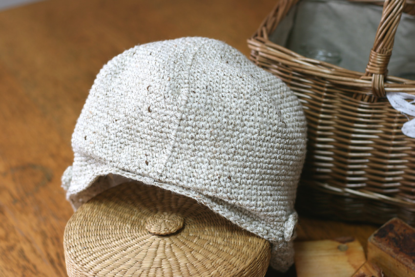 かぎ針編み キャスケット うしろ