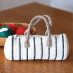 かぎ針編み マリンなボストン型ポーチ