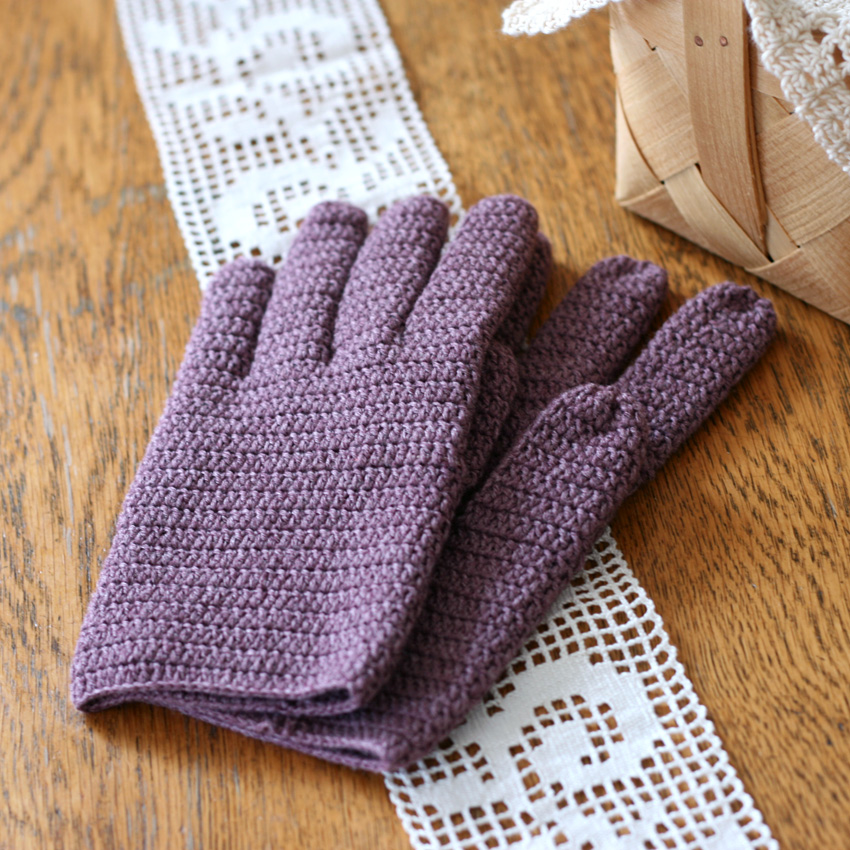 かぎ針編み 長編みの手袋