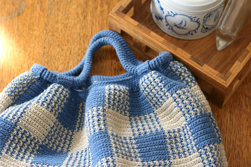 かぎ針編み ギンガムチェック編み地