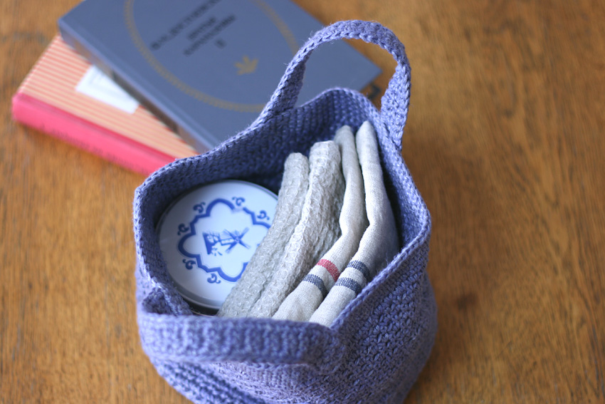 かぎ針編み シンプル丸底バッグ サイズ参考