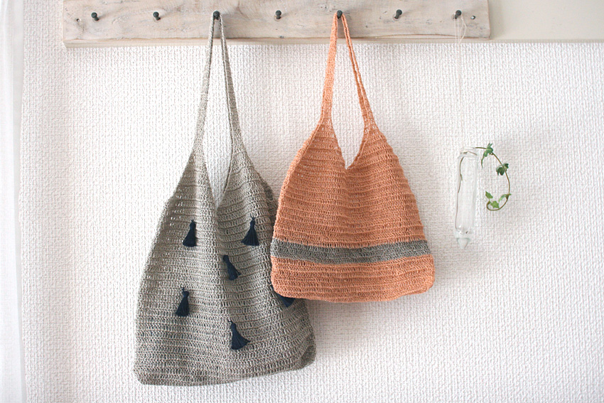 かぎ針編み キャミバッグ色違い