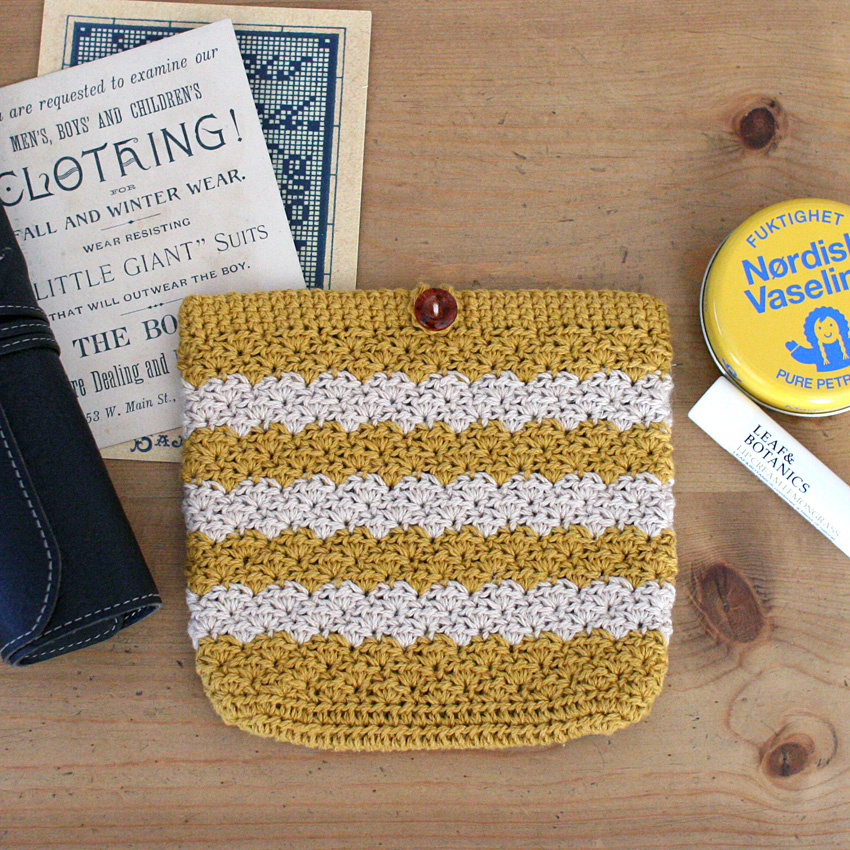 かぎ針編み レトロなポーチ