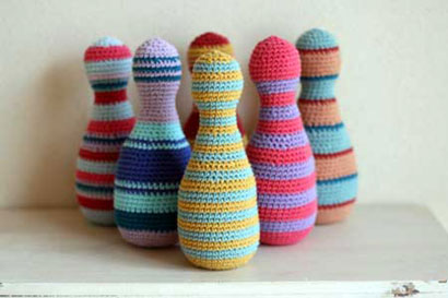 かぎ針編み ボーリングピン6本