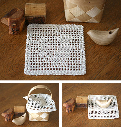 かぎ針編み リスのドイリー