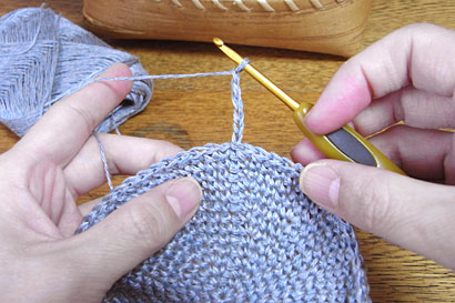 かぎ針編み 麻の葉模様 ②麻の葉模様1段目（奇数段）の立ち上がり