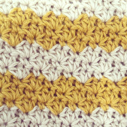 かぎ針編み レトロなポーチの編み地の裏側