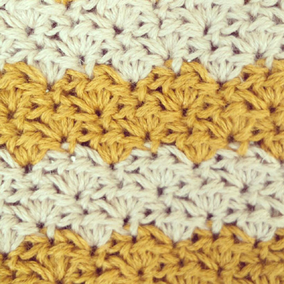 かぎ針編み レトロなポーチの編み地の表側