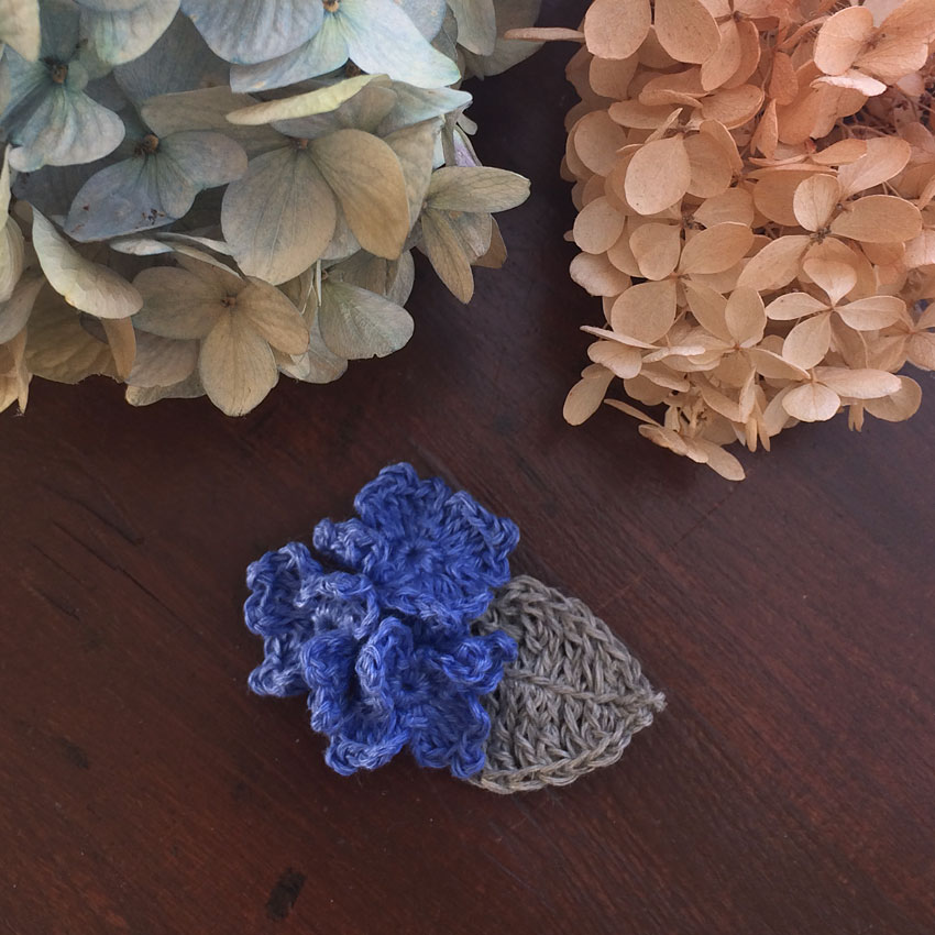 かぎ針編み 紫陽花モチーフ