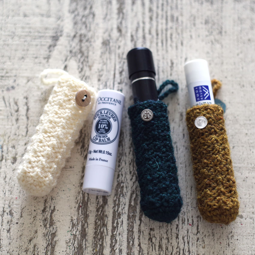 かぎ針編み リップケースや印鑑入れにも