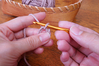 かぎ針編み わ編み [6]糸をひっぱり出しました