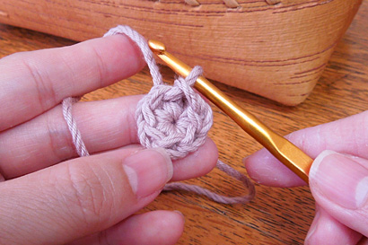 かぎ針編み わ編み [22] 編み地を表側から見た様子