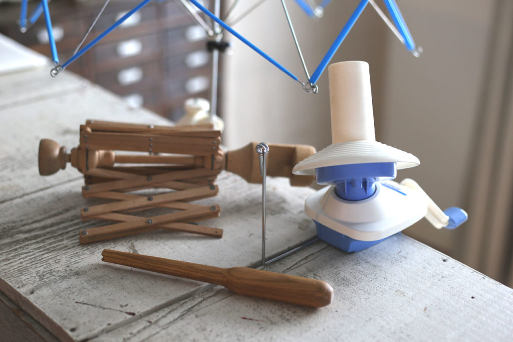 かぎ針編み 糸巻き機とかせくり機、ノステピン