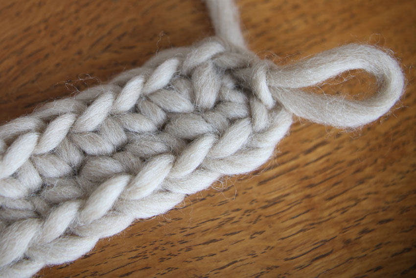 かぎ針編み 1段目を編み終えたところ