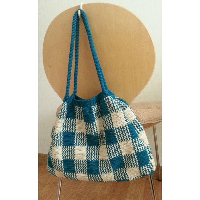 shukichiさんの「ギンガムチェックのギャザーバッグ」