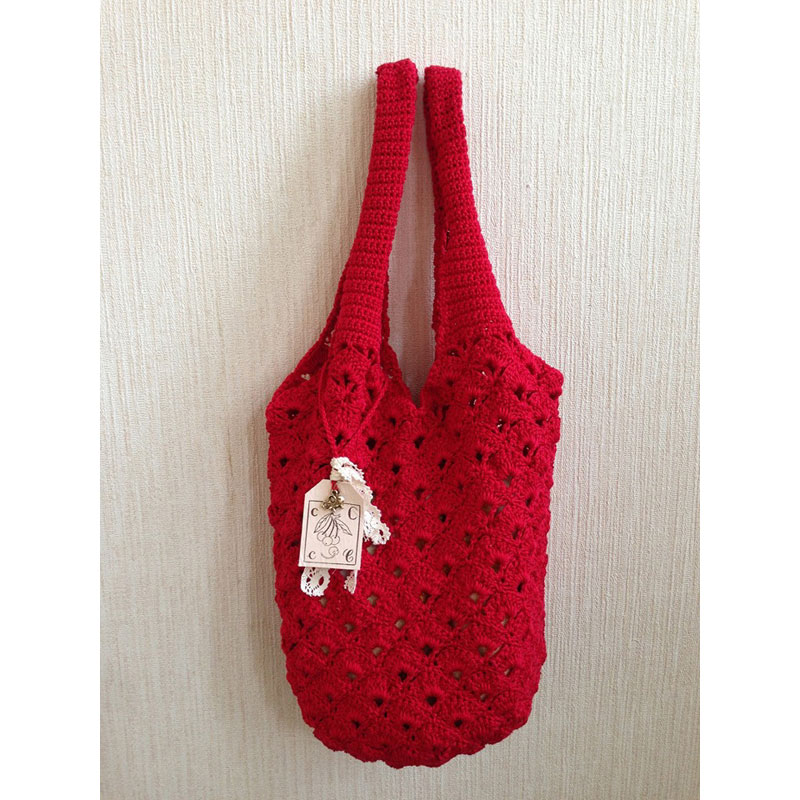 美桜さんの「たっぷり丸底バッグ」かぎ針編み 作品
