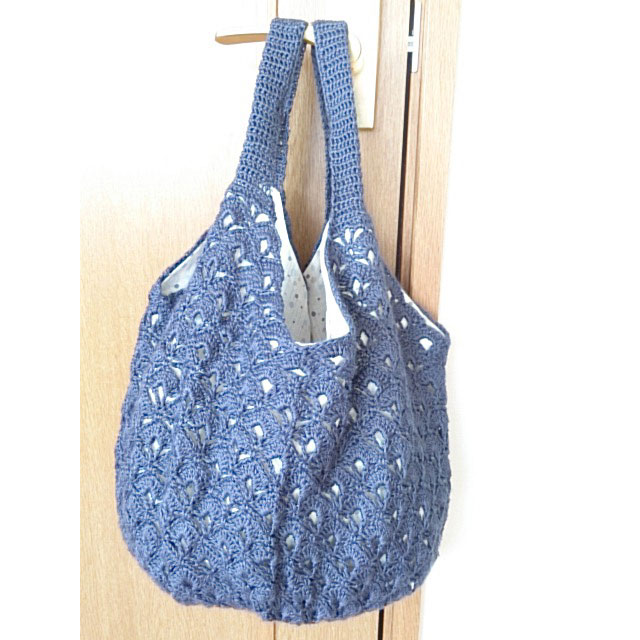 rinnkoさんの「たっぷり丸底バッグ」かぎ針編み 作品