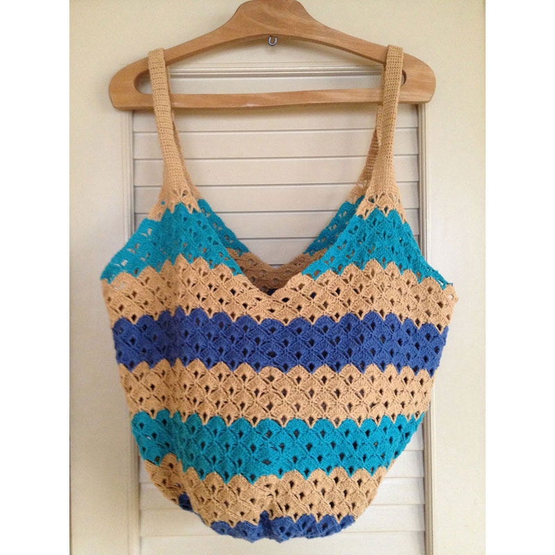 マイコさんの「たっぷり丸底バッグ」かぎ針編み 作品