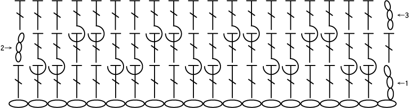 かぎ針編み 往復編み_表引き上げ編み