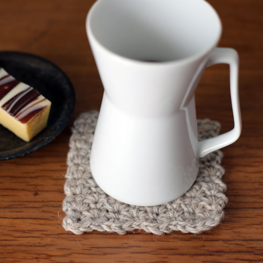 かぎ針編み 往復編みのコースター