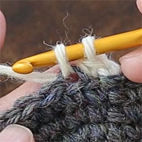 すじ編み[4] 糸を引き出しました。