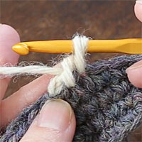 バックこま編み[8] 糸を引き出しました。