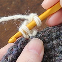 ピコット編み[5] 針を入れました。