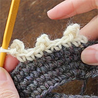 ピコット編み[8] 3模様編むとこのようになります。