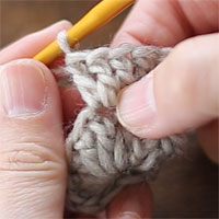 編み目の見方 長編み2目