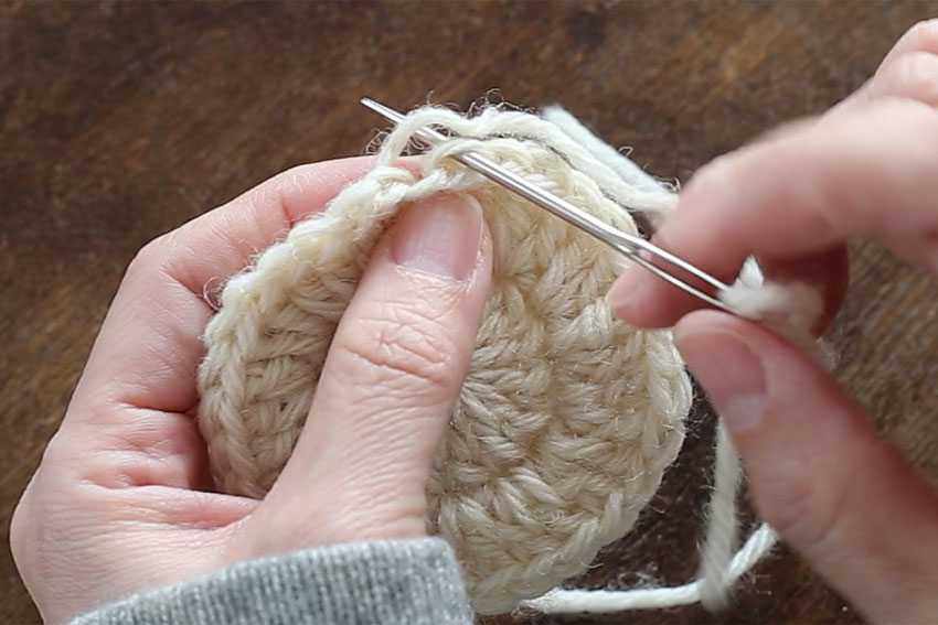[7] 針を入れるとこのようになります。そのまま針を引き抜きます。