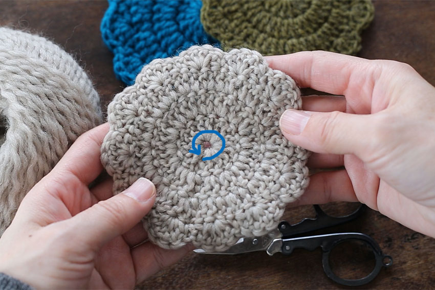 かぎ針編み初心者コース 中心の引き締め方