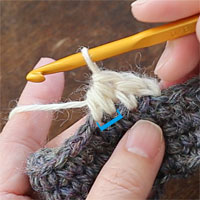 中長編み2目一度[7] 中長編み2目一度が編めました。