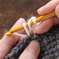 長編み[5] 糸を引き出しました。