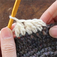 長編み2目一度[8] 3模様編むとこのようになります。