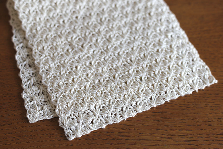 かぎ針編み ウォッシュタオル 編み地のアップ