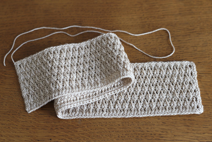 かぎ針編み クロスヘアバンド ①編み地の完成