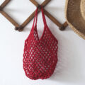かぎ針編み リンゴ底のネットバッグ