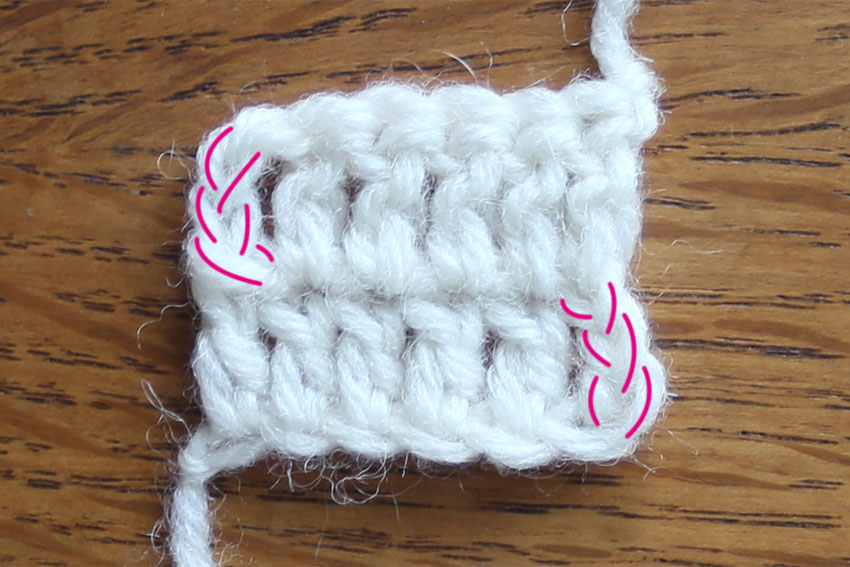 長編みの往復編みの立ち上がり2