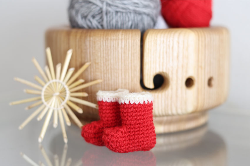 かぎ針編み クリスマス ブーツ