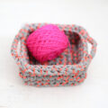 かぎ針編み 編み図 スクエアバスケット