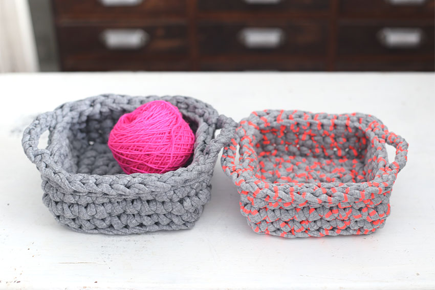 かぎ針編み ズパゲッティ かご