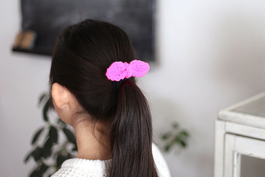 かぎ針編み 結び目リボン 着用画像