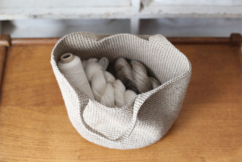 かぎ針編み 基本のマルシェバッグ Lサイズ 使用イメージ