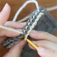 半目の引き抜きはぎ[5]編み進めたらこうなります