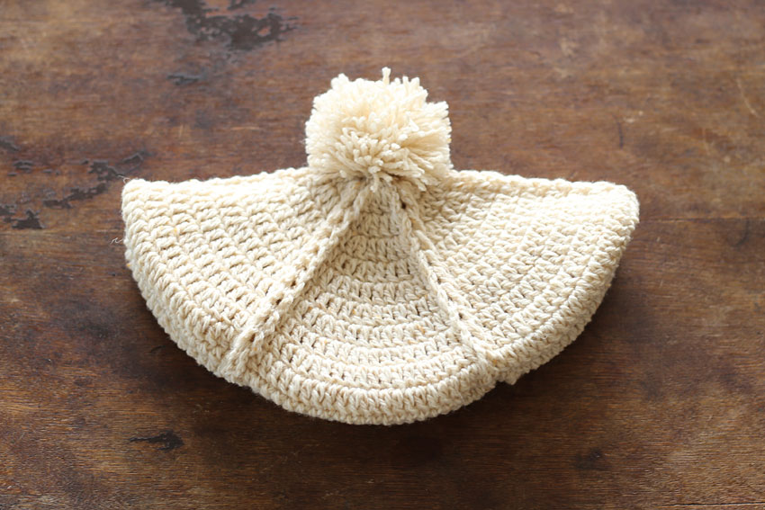 かぎ針編み ベレー帽 2つ折り