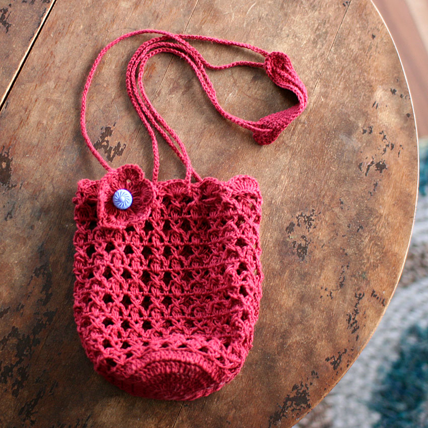 かぎ針編み 無料編み図 おつかいショルダー バッグ